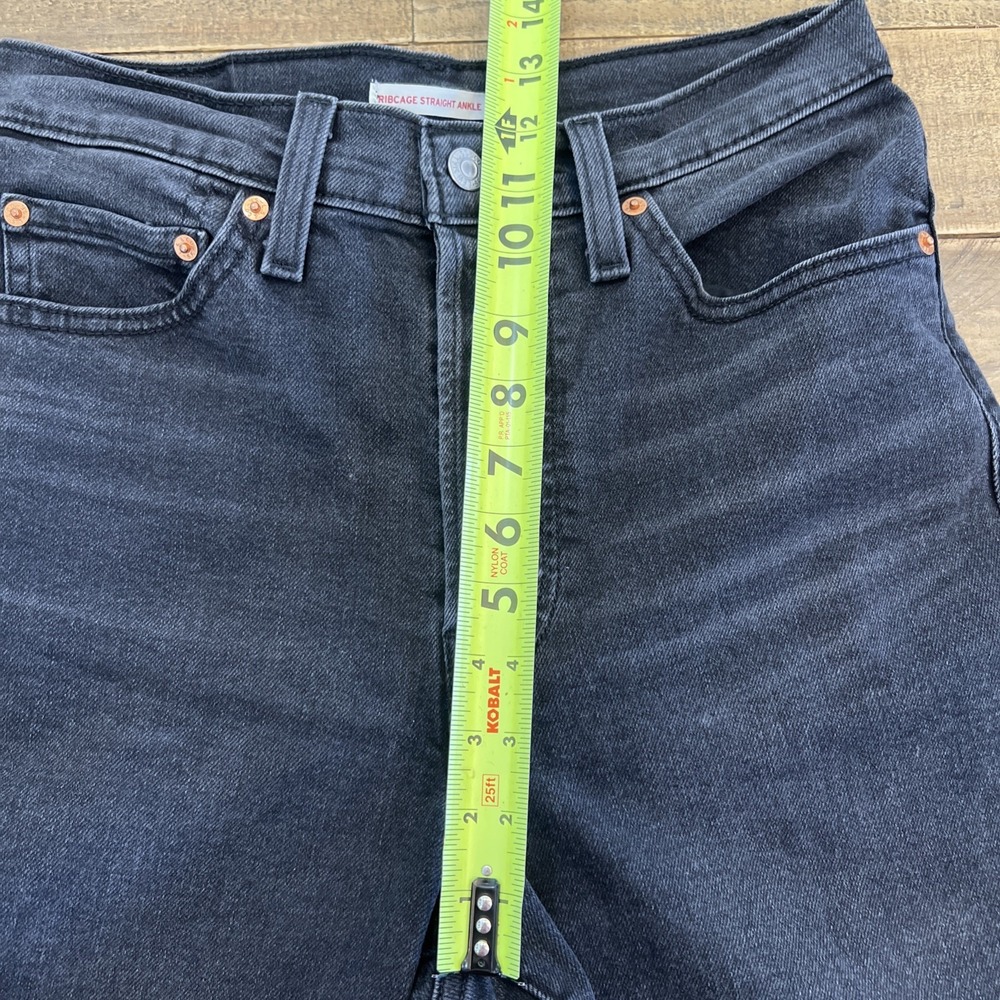 Levis Ribcage Straight Ankle jeans Womens 28 measure 28.5X26 Button Fly denim - Picture 13 of 15